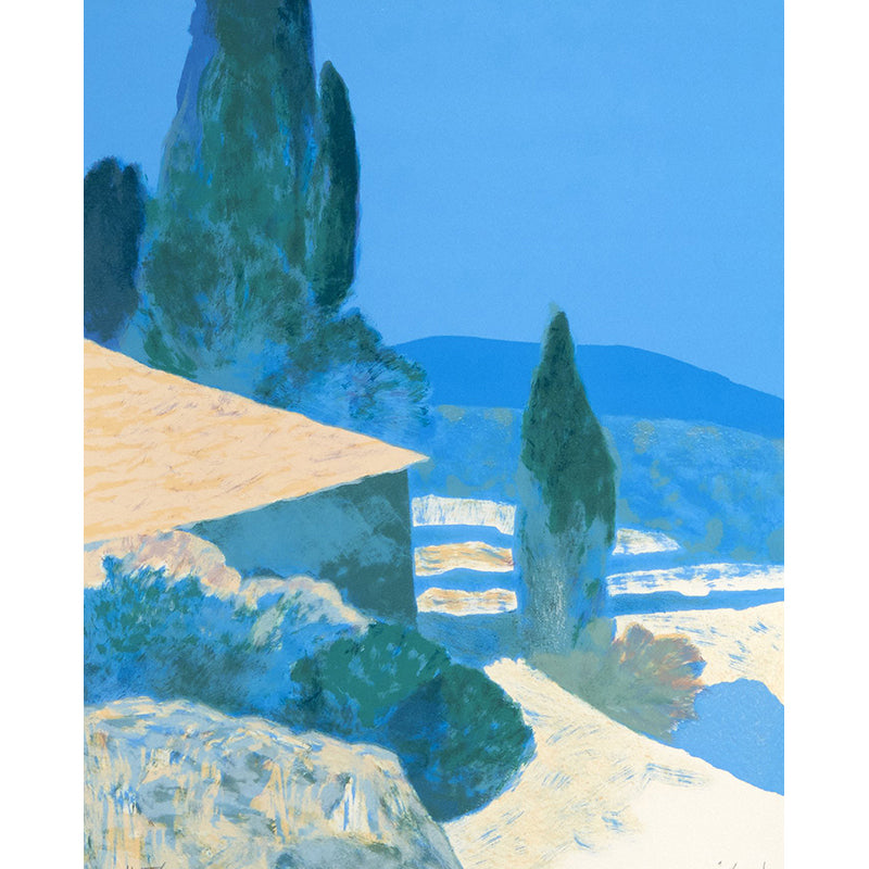 Modern Aesthetics Hills Scene Mural Wallpaper Blue Nature Landscape Wall Covering Clearhalo 'Wall Decor' 'Wall Mural' 1617247