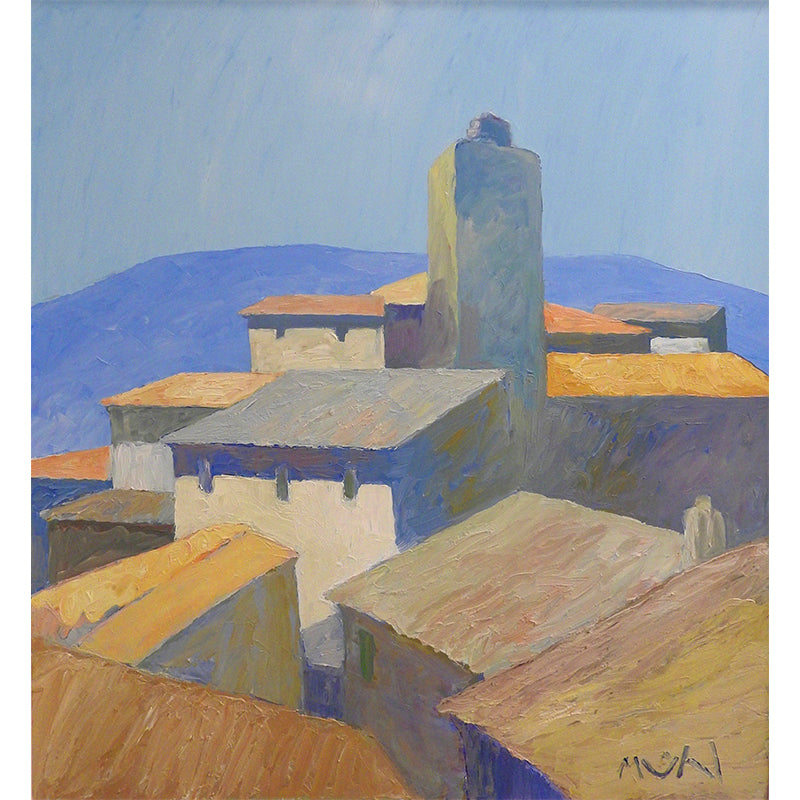 Brown Autumn Houses Mural Wallpaper Nature Modern Art Stainproof Wall Covering for Kitchen Clearhalo 'Wall Decor' 'Wall Mural' 1617252