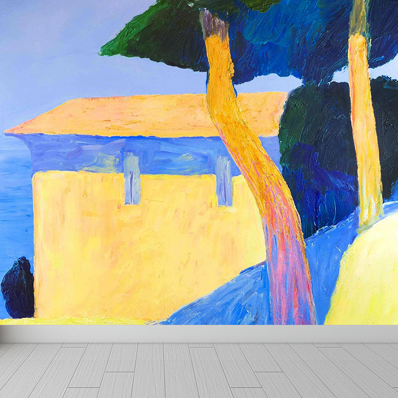 Home Decor Thatched Cottage Mural Customized Contemporary Art Wall Covering for Kitchen Clearhalo 'Wall Decor' 'Wall Mural' 1617255