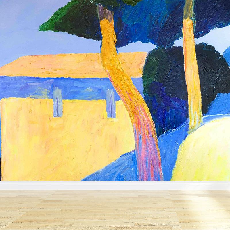 Home Decor Thatched Cottage Mural Customized Contemporary Art Wall Covering for Kitchen Clearhalo 'Wall Decor' 'Wall Mural' 1617256