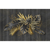 Botanical Leaf Pattern Mural Wallpaper Gold Tropical Wall Covering for Living Room Clearhalo 'Wall Decor' 'Wall Mural' 1617267