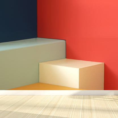 Novelty 3D View Mural Wallpaper Red Dining Room Wall Covering, Custom Size Available Red Clearhalo 'Wall Decor' 'Wall Mural' 1617284