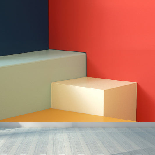 Novelty 3D View Mural Wallpaper Red Dining Room Wall Covering, Custom Size Available Clearhalo 'Wall Decor' 'Wall Mural' 1617285