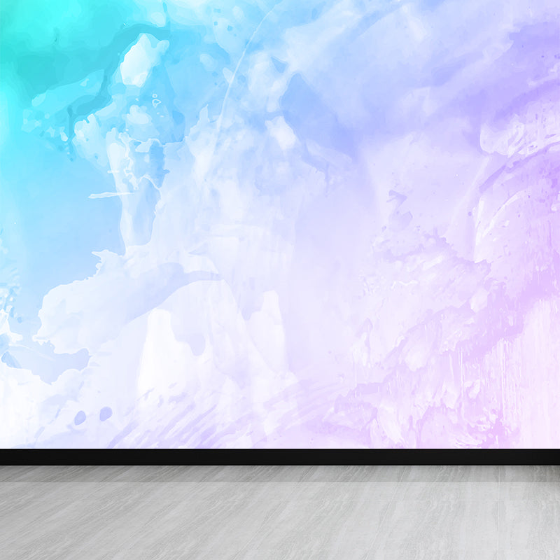 Moisture Resistant Abstract Mural Decal Non-Woven Modern Wall Covering for Living Room Light Purple Clearhalo 'Wall Decor' 'Wall Mural' 1617294