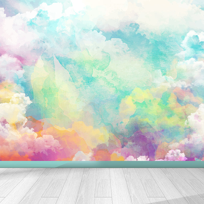 Moisture Resistant Abstract Mural Decal Non-Woven Modern Wall Covering for Living Room Green Clearhalo 'Wall Decor' 'Wall Mural' 1617299