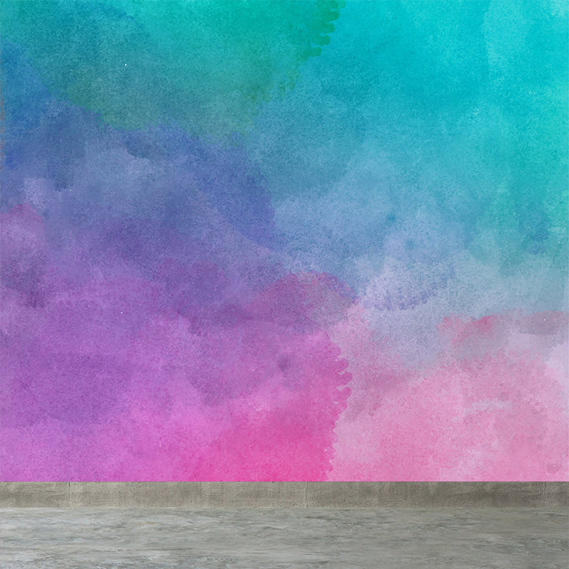 Moisture Resistant Abstract Mural Decal Non-Woven Modern Wall Covering for Living Room Purple Clearhalo 'Wall Decor' 'Wall Mural' 1617304