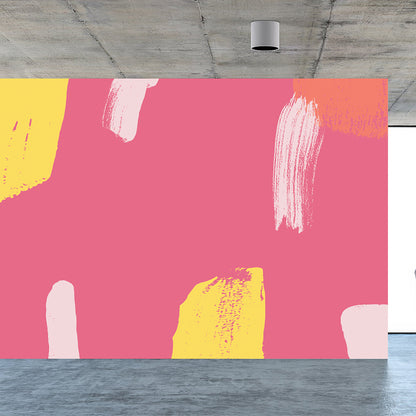 Modern Abstract Pattern Mural Decal Pink Waterproofing Wall Covering for Bathroom Pink Clearhalo 'Wall Decor' 'Wall Mural' 1617314