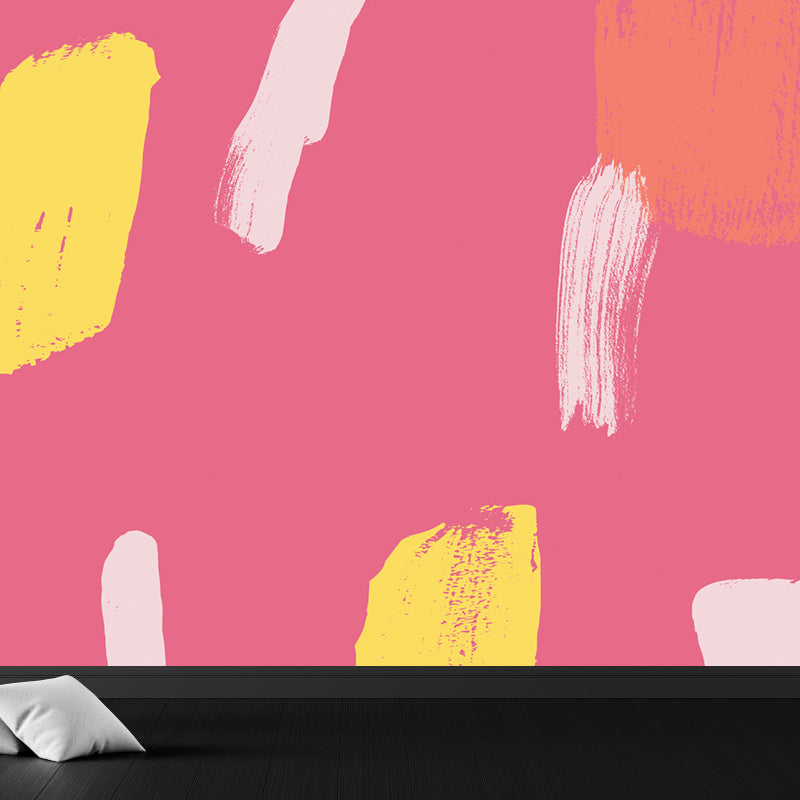 Modern Abstract Pattern Mural Decal Pink Waterproofing Wall Covering for Bathroom Clearhalo 'Wall Decor' 'Wall Mural' 1617315