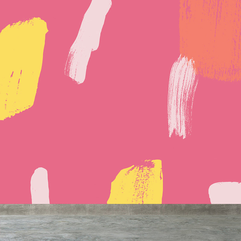 Modern Abstract Pattern Mural Decal Pink Waterproofing Wall Covering for Bathroom Clearhalo 'Wall Decor' 'Wall Mural' 1617316