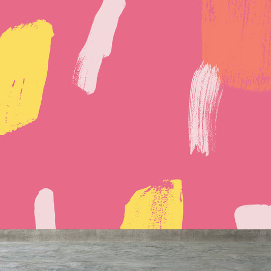 Modern Abstract Pattern Mural Decal Pink Waterproofing Wall Covering for Bathroom Clearhalo 'Wall Decor' 'Wall Mural' 1617316