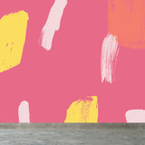 Modern Abstract Pattern Mural Decal Pink Waterproofing Wall Covering for Bathroom Clearhalo 'Wall Decor' 'Wall Mural' 1617316