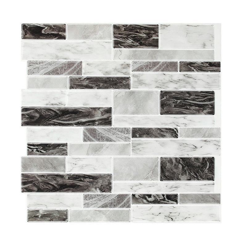 Farmhouse Faux Marble Brick Wallpapers Grey Mosaics Wall Covering, Pick Up Sticks Clearhalo 'Country wall decor' 'Rustic' 'Wallpaper' Wall Decor' 1617371