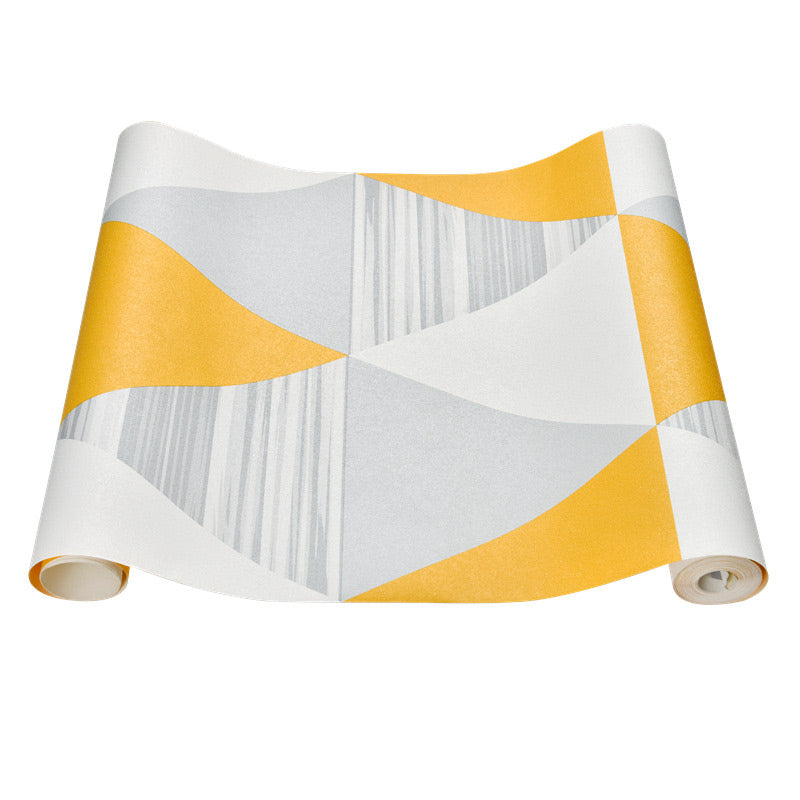 Triangle Pattern Wallpaper Modernist Non-Woven Material Wall Decor in Yellow for Living Room Clearhalo 'Modern wall decor' 'Modern' 'Wallpaper' Wall Decor' 1617376