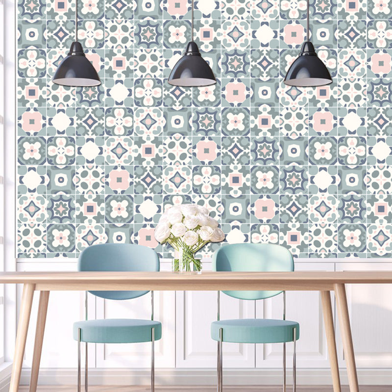 Self Adhesive Flower-Like Wallpaper Panels Bohemian Style PVC Wall Art, 3.5' L x 3.5" W Clearhalo 'Wall Decor' 'Wallpaper' 1617385