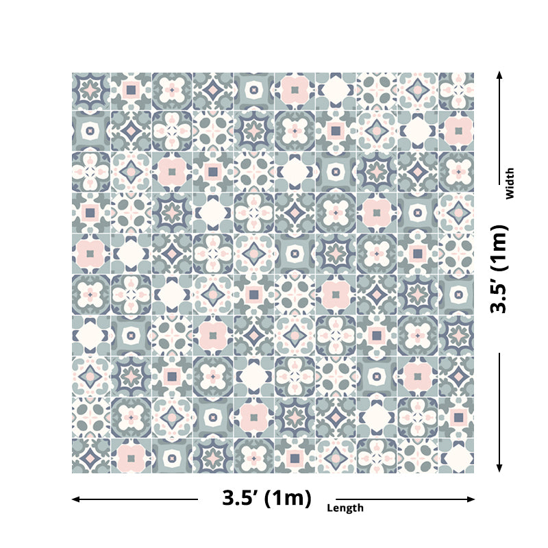 Self Adhesive Flower-Like Wallpaper Panels Bohemian Style PVC Wall Art, 3.5' L x 3.5" W Clearhalo 'Wall Decor' 'Wallpaper' 1617387