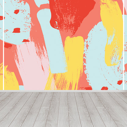 Contemporary Brush Stroke Mural Decal Blue Dining Room Wall Covering, Personalized Blue Clearhalo 'Wall Decor' 'Wall Mural' 1617558