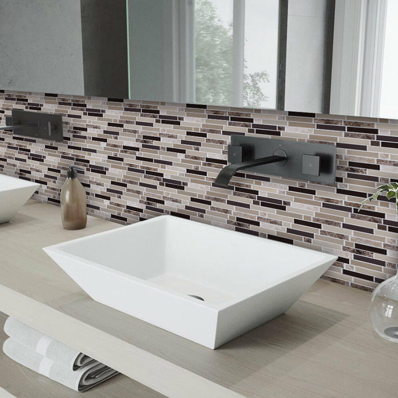 Rust Faux Brick Mosaic Wallpapers Brown Self-Adhesive Wall Covering for Accent Wall Brown Clearhalo 'Country wall decor' 'Rustic' 'Wallpaper' Wall Decor' 1617592