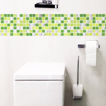 Bright Color Boho Wallpaper Panels 9.8' x 9.8" Mosaic Tile Peel Wall Covering for Kitchen Green Clearhalo 'Wall Decor' 'Wallpaper' 1617602