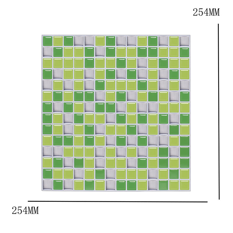 Bright Color Boho Wallpaper Panels 9.8' x 9.8" Mosaic Tile Peel Wall Covering for Kitchen Clearhalo 'Wall Decor' 'Wallpaper' 1617606