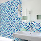 Bright Color Boho Wallpaper Panels 9.8' x 9.8" Mosaic Tile Peel Wall Covering for Kitchen Blue Clearhalo 'Wall Decor' 'Wallpaper' 1617607
