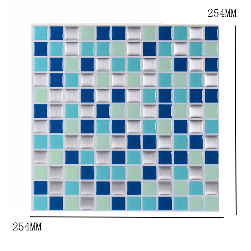 Bright Color Boho Wallpaper Panels 9.8' x 9.8" Mosaic Tile Peel Wall Covering for Kitchen Clearhalo 'Wall Decor' 'Wallpaper' 1617609