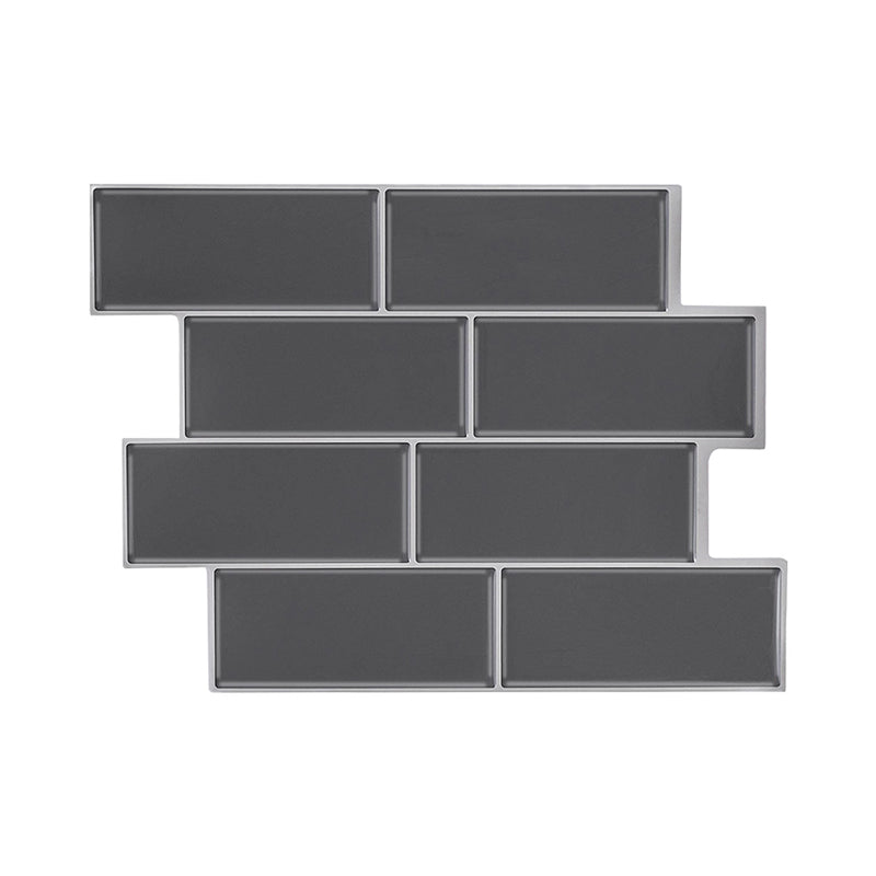 Brick Wallpaper Panel Set Dark Grey PVC Wall Decoration, Peel and Paste, 11' x 8.3" Clearhalo 'Country wall decor' 'Rustic' 'Wallpaper' Wall Decor' 1617617