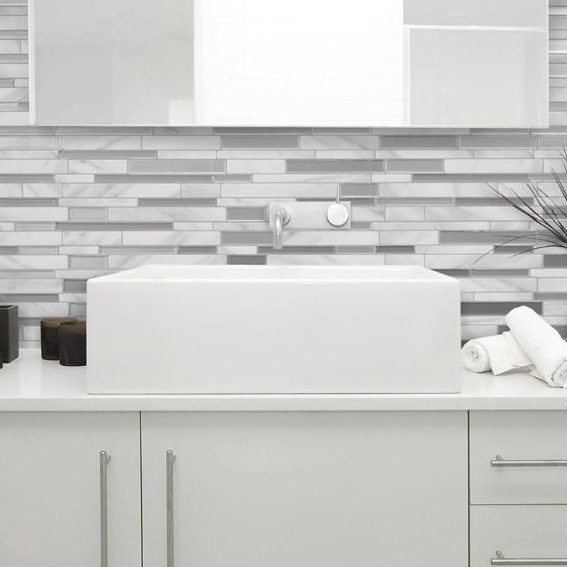 Grey Farmhouse Stick Wallpaper Panels 10.6' x 9.8" Brick Look Wall Decor for Kitchen Grey Clearhalo 'Country wall decor' 'Rustic' 'Wallpaper' Wall Decor' 1617619