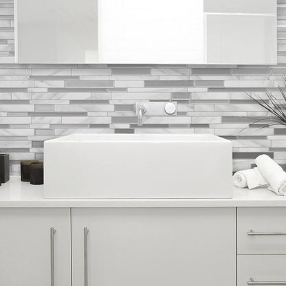 Grey Farmhouse Stick Wallpaper Panels 10.6' x 9.8" Brick Look Wall Decor for Kitchen Grey Clearhalo 'Country wall decor' 'Rustic' 'Wallpaper' Wall Decor' 1617619