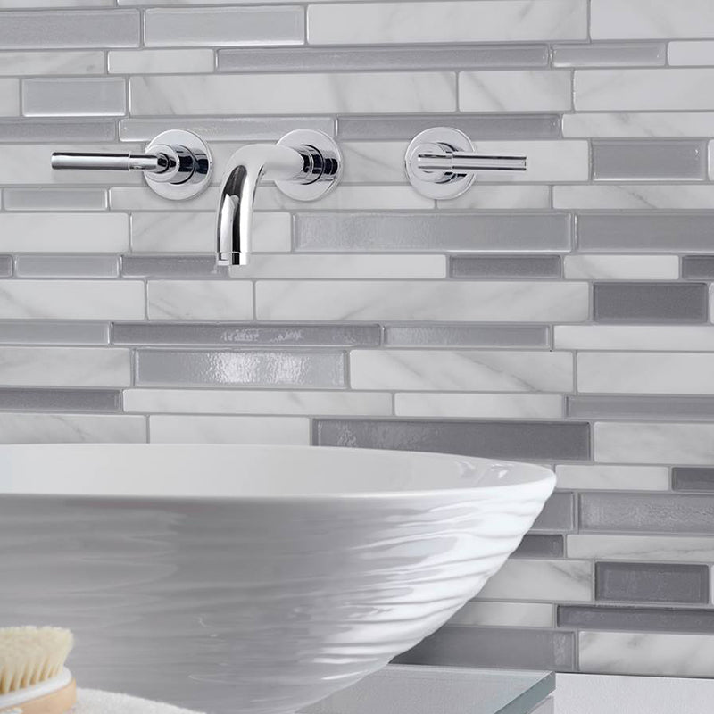 Grey Farmhouse Stick Wallpaper Panels 10.6' x 9.8" Brick Look Wall Decor for Kitchen Clearhalo 'Country wall decor' 'Rustic' 'Wallpaper' Wall Decor' 1617620