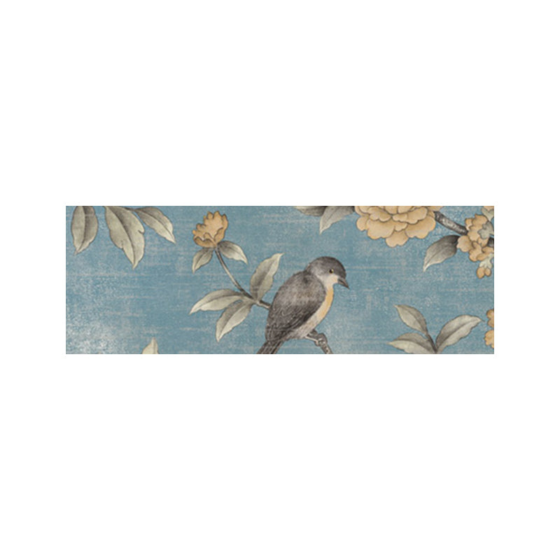 Bird and Blooming Peony Wallpaper Farmhouse Stain-Proof Bedroom Wall Art, 57.1-sq ft Clearhalo 'Country wall decor' 'Rustic' 'Wallpaper' Wall Decor' 1617628