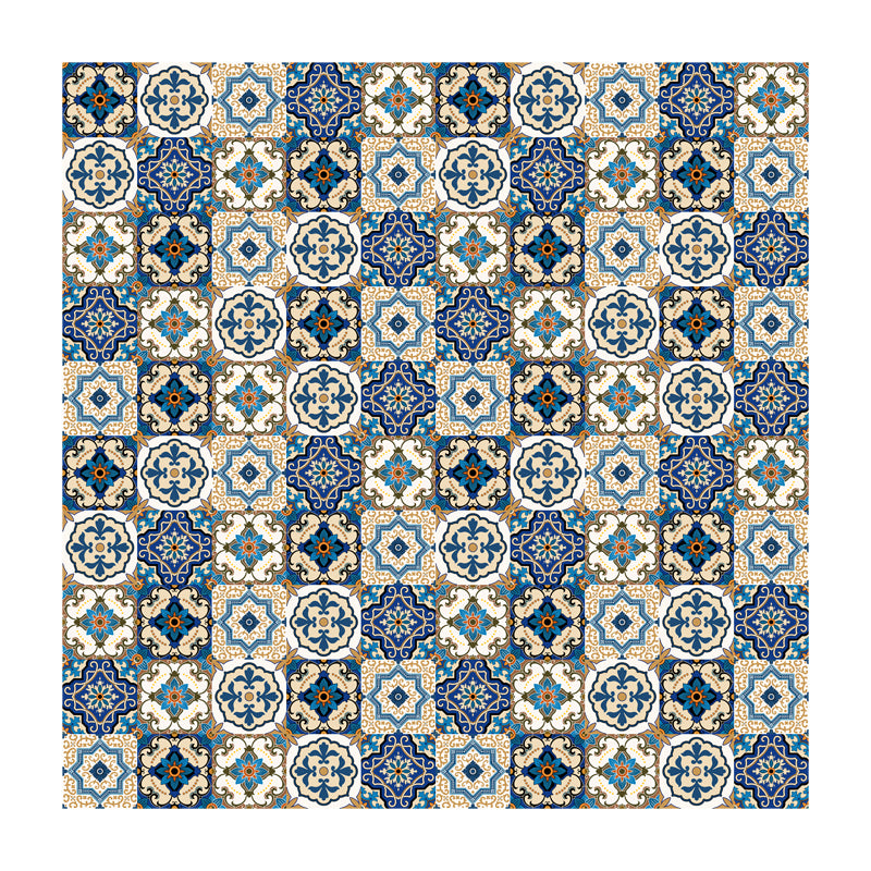 Bohemia Mandala Print Wallpaper Panels Blue Easy Peel off Wall Art for Living Room Clearhalo 'Wall Decor' 'Wallpaper' 1617650
