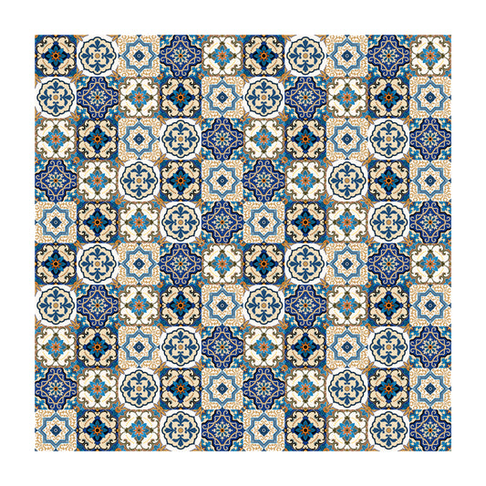 Bohemia Mandala Print Wallpaper Panels Blue Easy Peel off Wall Art for Living Room Clearhalo 'Wall Decor' 'Wallpaper' 1617650