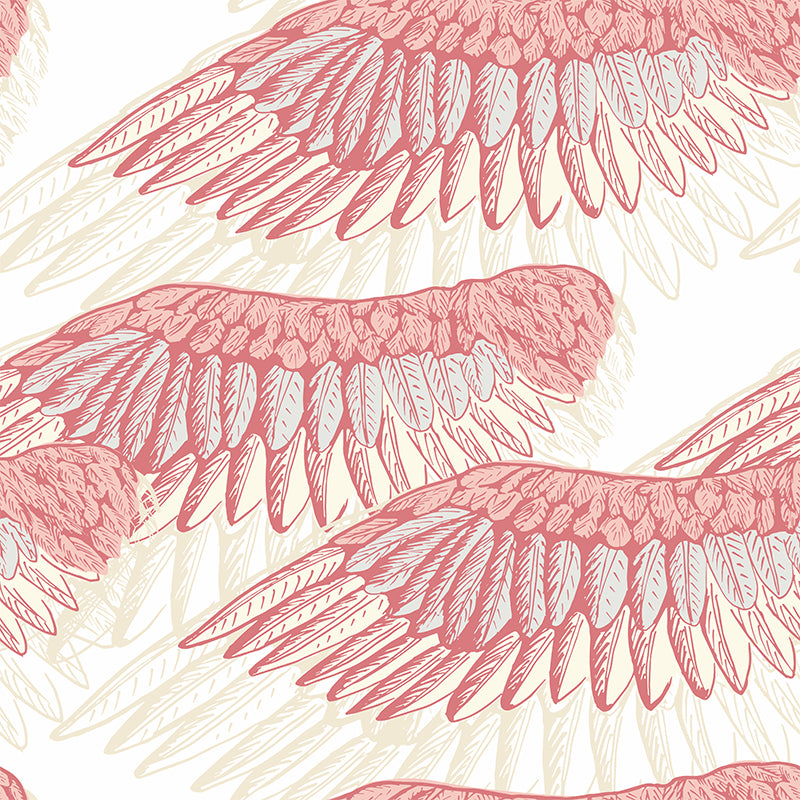 Non-Woven Decorative Wall Mural Modern Bird Wings Wall Covering for Girls Bedroom Clearhalo 'Wall Decor' 'Wall Mural' 1617700