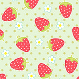 Illustration Strawberries Mural Decal for Living Room, Red, Custom Size Available Clearhalo 'Wall Decor' 'Wall Mural' 1617710