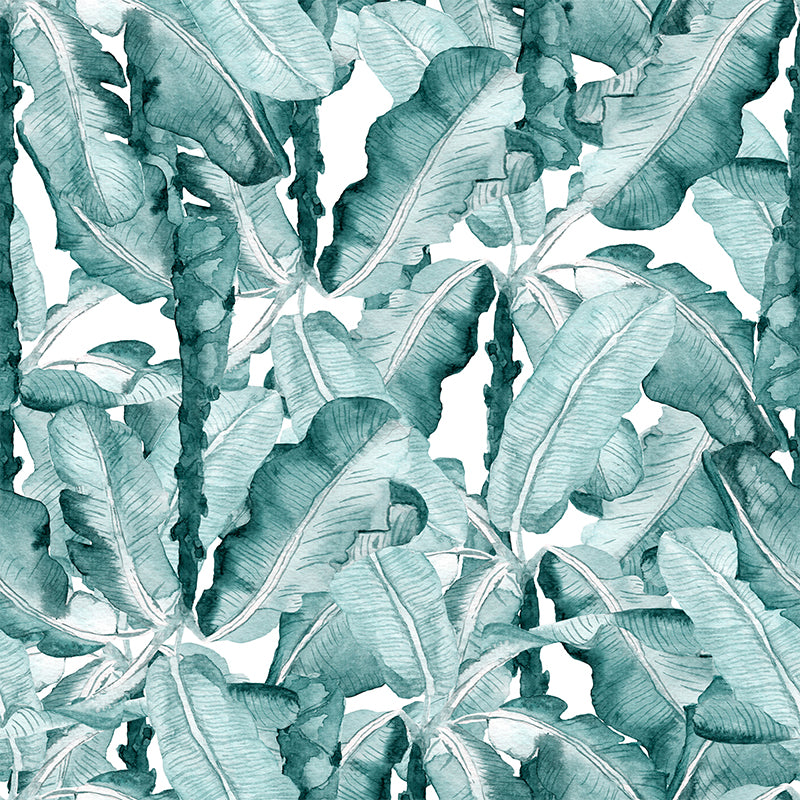 Home Decor Banana Leaves Mural Wallpaper Customized Tropical Wall Covering for Kitchen Clearhalo 'Wall Decor' 'Wall Mural' 1617750