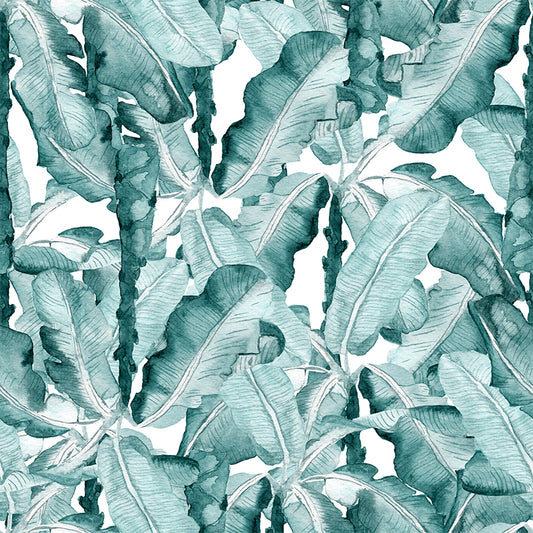 Home Decor Banana Leaves Mural Wallpaper Customized Tropical Wall Covering for Kitchen Clearhalo 'Wall Decor' 'Wall Mural' 1617750