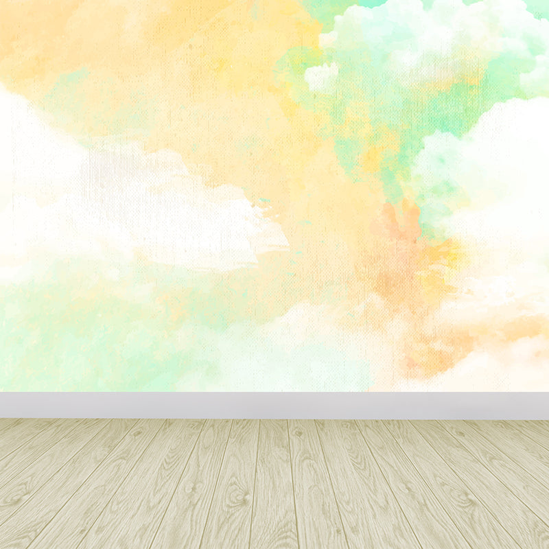 Stain Resistant Abstract Pattern Mural Non-Woven Texture Modern Wall Decor for Girls Room Orange Clearhalo 'Wall Decor' 'Wall Mural' 1617797