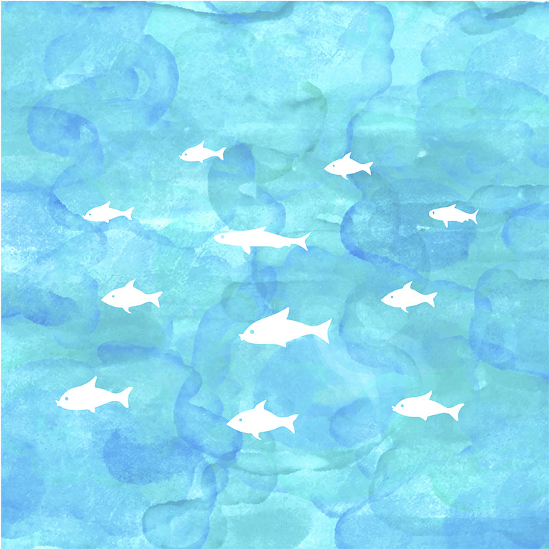 Modern Watercolor Sea Scene Mural Non-Woven Stain-Proof Light Color Wall Art for Living Room Clearhalo 'Wall Decor' 'Wall Mural' 1617810