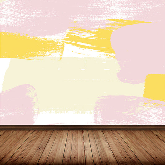 Brush Stroke Pattern Mural Wallpaper Pink Contemporary Wall Covering for Living Room Clearhalo 'Wall Decor' 'Wall Mural' 1617828