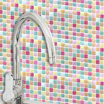 Pink Bohemian Style Peel Wallpapers 14.6' x 5.1" Mosaic Tile Wall Decor for Home Pink Clearhalo 'Wall Decor' 'Wallpaper' 1617836