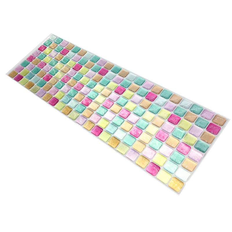 Pink Bohemian Style Peel Wallpapers 14.6' x 5.1" Mosaic Tile Wall Decor for Home Clearhalo 'Wall Decor' 'Wallpaper' 1617838