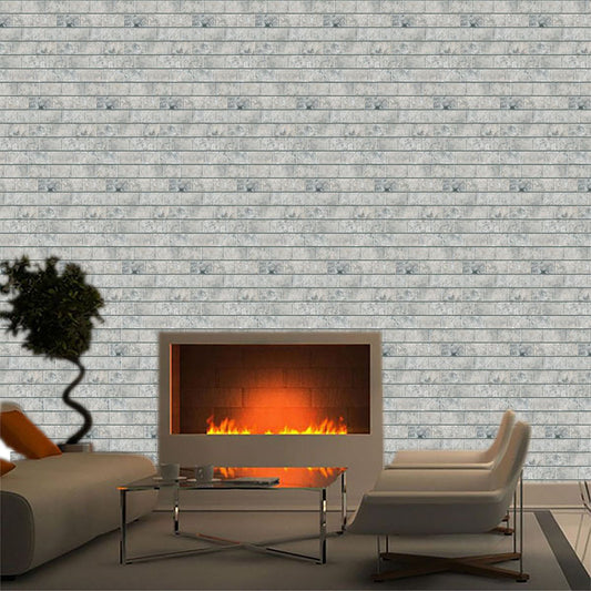 Compact Tiles Wallpaper Panel Set for Living Room Brick Look Peel Wall Decor, 11' L x 11" W Clearhalo 'Country wall decor' 'Rustic' 'Wallpaper' Wall Decor' 1617843