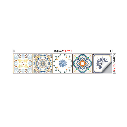 Geometric Flower Wallpaper Panels Bohemian Smooth Wall Art in Brown for Kitchen, Stick On Clearhalo 'Wall Decor' 'Wallpaper' 1617860