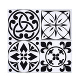 Floral Circle Wallpaper Panels in Black PVC Wall Decor, Self-Adhesive, 12' L x 12" W Clearhalo 'Wall Decor' 'Wallpaper' 1617864