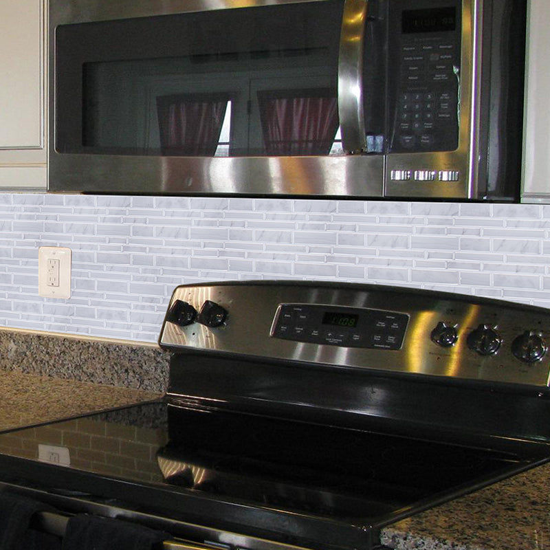 Cottage Wallpaper Panel Set Grey Brickwork Self-Sticking Wall Decor, 12' L x 12" W Clearhalo 'Country wall decor' 'Rustic' 'Wallpaper' Wall Decor' 1617867