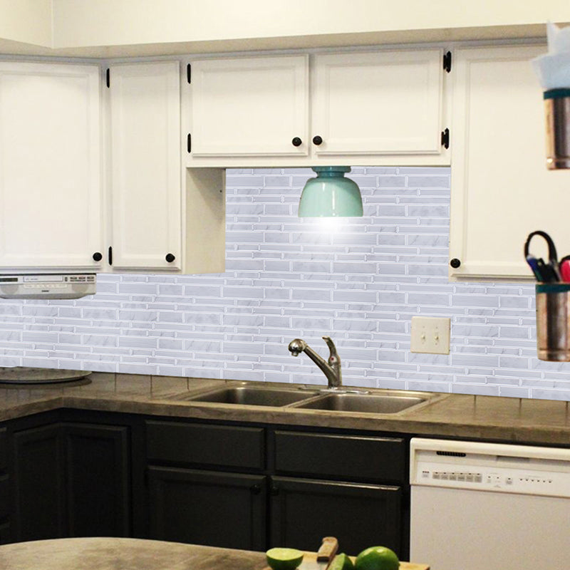 Cottage Wallpaper Panel Set Grey Brickwork Self-Sticking Wall Decor, 12' L x 12" W Clearhalo 'Country wall decor' 'Rustic' 'Wallpaper' Wall Decor' 1617868