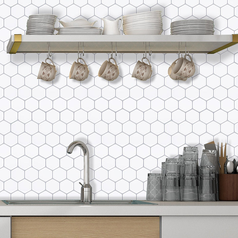 Geometry Hexagon Wallpaper Panel Set Modern PVC Stick Wall Covering in Light Color Clearhalo 'Modern wall decor' 'Modern' 'Wallpaper' Wall Decor' 1617873