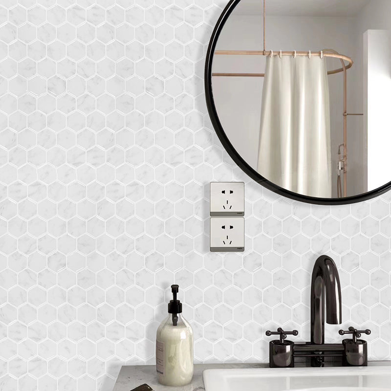 Geometry Hexagon Wallpaper Panel Set Modern PVC Stick Wall Covering in Light Color Clearhalo 'Modern wall decor' 'Modern' 'Wallpaper' Wall Decor' 1617878