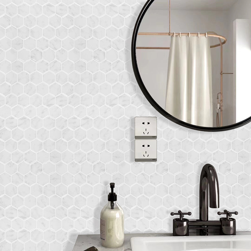Geometry Hexagon Wallpaper Panel Set Modern PVC Stick Wall Covering in Light Color Clearhalo 'Modern wall decor' 'Modern' 'Wallpaper' Wall Decor' 1617878
