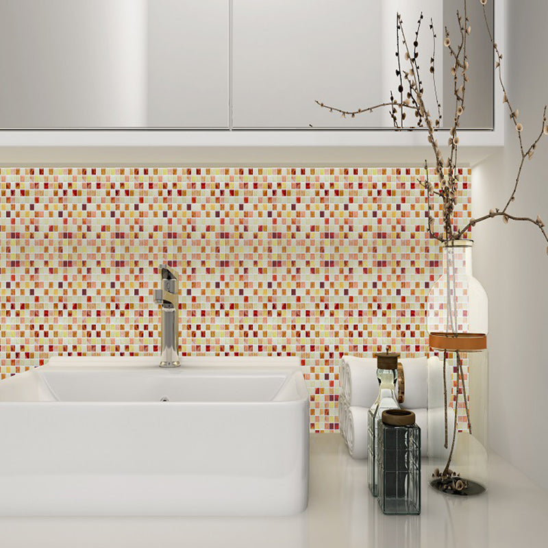 Self-Adhesive Mosaic Tile Wallpapers Bohemian Style PVC Wall Decor, 9.8' L x 9.8" W Brown Clearhalo 'Wall Decor' 'Wallpaper' 1617881